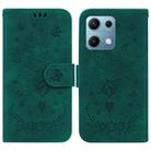 For Redmi Note 14S 4G Butterfly Rose Embossed Leather Phone Case(Green) - 1