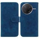 For Redmi K80 / K80 Pro / Xiaomi Poco F7 Pro Butterfly Rose Embossed Leather Phone Case(Blue) - 1