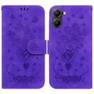 For Redmi Turbo 4 / Xiaomi Poco X7 Pro Butterfly Rose Embossed Leather Phone Case(Purple) - 1