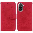 For Redmi A5 4G 171.7mm Butterfly Rose Embossed Leather Phone Case(Red) - 1