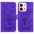 For Redmi 15C 4G 173.1mm / 15C 5G 173.1mm Butterfly Rose Embossed Leather Phone Case(Purple) - 1