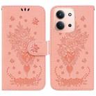 For Redmi 15C 4G 173.1mm / 15C 5G 173.1mm Butterfly Rose Embossed Leather Phone Case(Pink) - 1