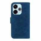 For Xiaomi Poco M6 4G Butterfly Rose Embossed Leather Phone Case(Blue) - 3