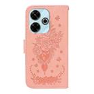 For Xiaomi Poco M6 4G Butterfly Rose Embossed Leather Phone Case(Pink) - 3