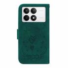 For Xiaomi Poco F6 Pro Butterfly Rose Embossed Leather Phone Case(Green) - 3