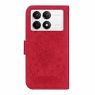 For Xiaomi Poco F6 Pro Butterfly Rose Embossed Leather Phone Case(Red) - 3