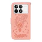 For Xiaomi Poco F6 Pro Butterfly Rose Embossed Leather Phone Case(Pink) - 3