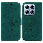 For Xiaomi 14T Pro Butterfly Rose Embossed Leather Phone Case(Green) - 1