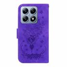 For Xiaomi 14T Pro Butterfly Rose Embossed Leather Phone Case(Purple) - 3