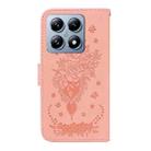 For Xiaomi 14T Pro Butterfly Rose Embossed Leather Phone Case(Pink) - 3