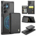 For Samsung Galaxy S22 Ultra 5G JEEHOOD J05 Business Magnetic Style RFID Leather Phone Case(Black) - 1