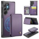 For Samsung Galaxy S22 Ultra 5G JEEHOOD J05 Business Magnetic Style RFID Leather Phone Case(Purple) - 1