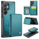 For Samsung Galaxy S22 Ultra 5G JEEHOOD J05 Business Magnetic Style RFID Leather Phone Case(Blue Green) - 1