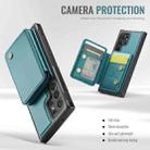 For Samsung Galaxy S22 Ultra 5G JEEHOOD J05 Business Magnetic Style RFID Leather Phone Case(Blue Green) - 3