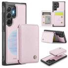 For Samsung Galaxy S22 Ultra 5G JEEHOOD J05 Business Magnetic Style RFID Leather Phone Case(Pink) - 1