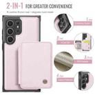 For Samsung Galaxy S22 Ultra 5G JEEHOOD J05 Business Magnetic Style RFID Leather Phone Case(Pink) - 2