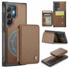 For Samsung Galaxy S22 Ultra 5G JEEHOOD J05 Business Magnetic Style RFID Leather Phone Case(Brown) - 1