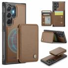 For Samsung Galaxy S23 Ultra 5G JEEHOOD J05 Business Magnetic Style RFID Leather Phone Case(Brown) - 1