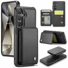 For Samsung Galaxy S24 5G JEEHOOD J05 Business Magnetic Style RFID Leather Phone Case(Black) - 1