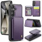 For Samsung Galaxy S24 5G JEEHOOD J05 Business Magnetic Style RFID Leather Phone Case(Purple) - 1