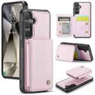 For Samsung Galaxy S24 5G JEEHOOD J05 Business Magnetic Style RFID Leather Phone Case(Pink) - 1