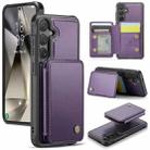 For Samsung Galaxy S24+ 5G JEEHOOD J05 Business Magnetic Style RFID Leather Phone Case(Purple) - 1