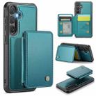 For Samsung Galaxy S23 FE 5G JEEHOOD J05 Business Magnetic Style RFID Leather Phone Case(Blue Green) - 1