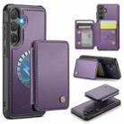 For Samsung Galaxy S24 FE 5G JEEHOOD J05 Business Magnetic Style RFID Leather Phone Case(Purple) - 1