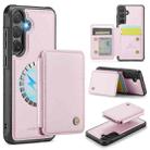 For Samsung Galaxy S24 FE 5G JEEHOOD J05 Business Magnetic Style RFID Leather Phone Case(Pink) - 1