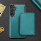 For Samsung Galaxy S25 5G JEEHOOD J05 Business Magnetic Style RFID Leather Phone Case(Blue Green) - 2