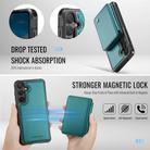 For Samsung Galaxy S25 5G JEEHOOD J05 Business Magnetic Style RFID Leather Phone Case(Blue Green) - 3