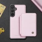 For Samsung Galaxy S25 5G JEEHOOD J05 Business Magnetic Style RFID Leather Phone Case(Pink) - 2