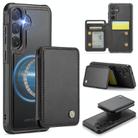 For Samsung Galaxy S25+ 5G JEEHOOD J05 Business Magnetic Style RFID Leather Phone Case(Black) - 1