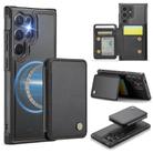 For Samsung Galaxy S25 Ultra 5G JEEHOOD J05 Business Magnetic Style RFID Leather Phone Case(Black) - 1