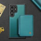 For Samsung Galaxy S25 Ultra 5G JEEHOOD J05 Business Magnetic Style RFID Leather Phone Case(Blue Green) - 2