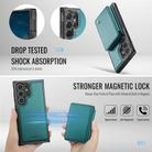 For Samsung Galaxy S25 Ultra 5G JEEHOOD J05 Business Magnetic Style RFID Leather Phone Case(Blue Green) - 3