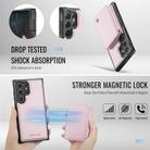 For Samsung Galaxy S25 Ultra 5G JEEHOOD J05 Business Magnetic Style RFID Leather Phone Case(Pink) - 3