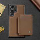 For Samsung Galaxy S25 Ultra 5G JEEHOOD J05 Business Magnetic Style RFID Leather Phone Case(Brown) - 2