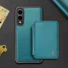 For Samsung Galaxy S25 Edge 5G JEEHOOD J05 Business Magnetic Style RFID Leather Phone Case(Blue Green) - 2
