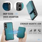For Samsung Galaxy S25 Edge 5G JEEHOOD J05 Business Magnetic Style RFID Leather Phone Case(Blue Green) - 3