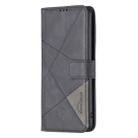 For Samsung Galaxy M35 Magnetic Buckle Rhombus Texture Leather Phone Case(Black) - 3