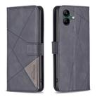 For Samsung Galaxy M06 5G / F06 5G Magnetic Buckle Rhombus Texture Leather Phone Case(Black) - 1