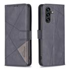 For Samsung Galaxy M16 5G / F16 5G Magnetic Buckle Rhombus Texture Leather Phone Case(Black) - 1