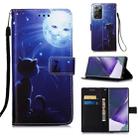 For Samsung Galaxy Note20 Ultra Colored Drawing Pattern Plain Weave Horizontal Flip Leather Case with Holder & Card Slot & Wallet & Lanyard(Cat And Sun) - 1
