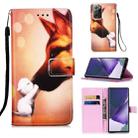 For Samsung Galaxy Note20 Ultra Colored Drawing Pattern Plain Weave Horizontal Flip Leather Case with Holder & Card Slot & Wallet & Lanyard(Hound Kiss) - 1