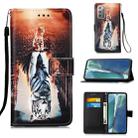For Samsung Galaxy Note20 Colored Drawing Pattern Plain Weave Horizontal Flip Leather Case with Holder & Card Slot & Wallet & Lanyard(Cats And Tigers) - 1