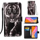 For Xiaomi Redmi 9C Colored Drawing Pattern Plain Weave Horizontal Flip Leather Case with Holder & Card Slot & Wallet & Lanyard(Black And White Tiger) - 1