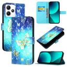 For Redmi 12 4G / 5G Global India / Note 12R 3D Painting Horizontal Flip Leather Phone Case(Golden Butterfly) - 1