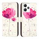 For Redmi 12 4G / 5G Global India / Note 12R 3D Painting Horizontal Flip Leather Phone Case(Flower) - 2