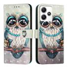 For Redmi 12 4G / 5G Global India / Note 12R 3D Painting Horizontal Flip Leather Phone Case(Grey Owl) - 2